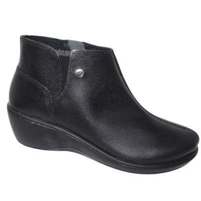 Romulo Bota Cuero Negro Mujer Talla 34 Ref 6084 